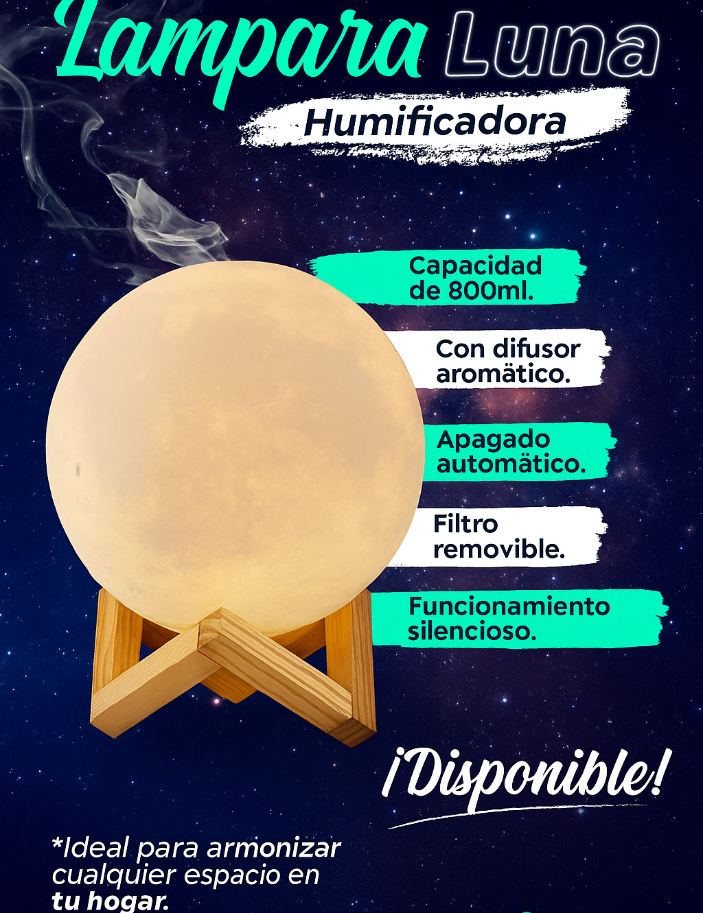 Lampara Humidificador de Aroma